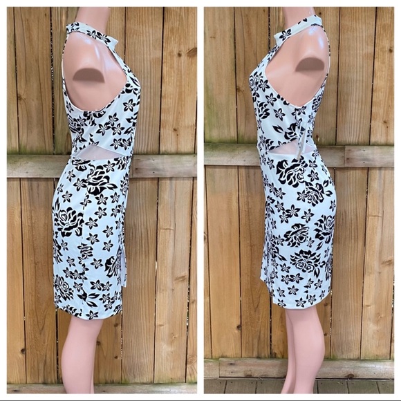 My Michelle Ivory Sheath Dress w/Black Floral NWT - Picture 3 of 8